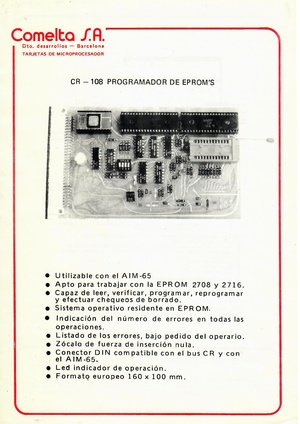 CR-108 EPROM programmer card